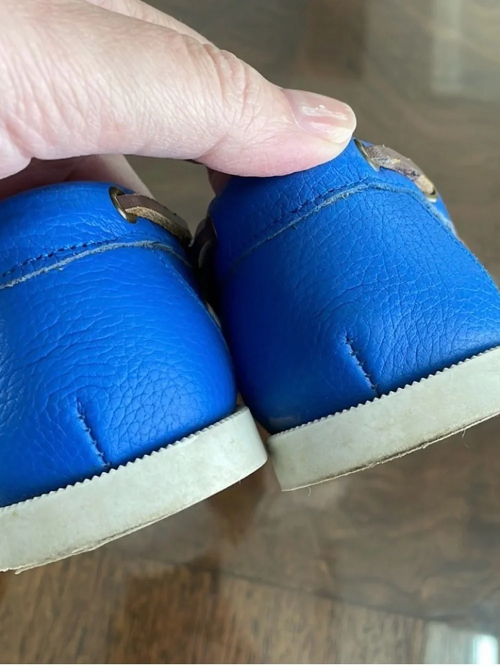 Janie and Jack Capri Royal Blue Kids Boat Shoes with Brown Laces
